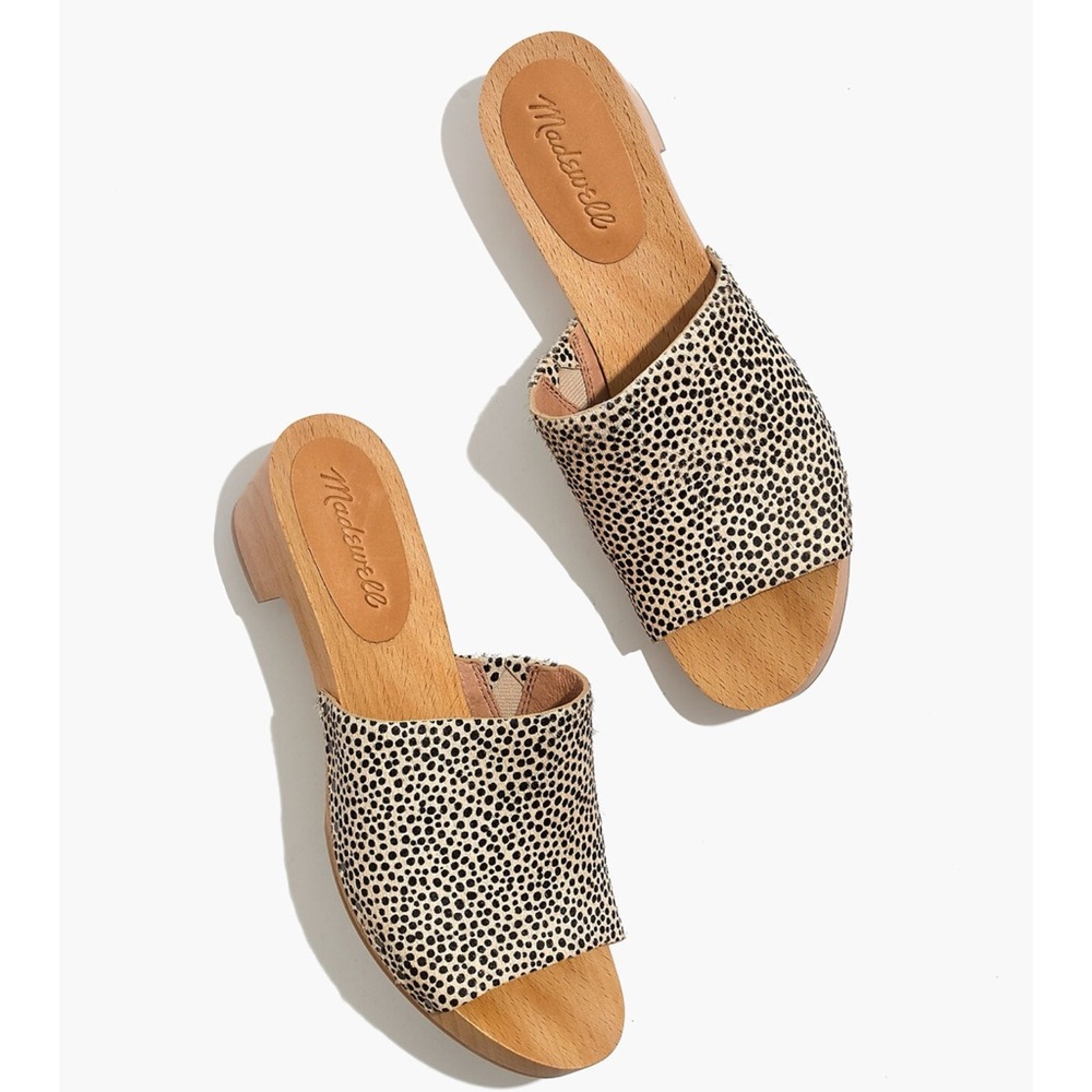 Madewell Evelyn Slide Clog in Calf Hair Size 9.5